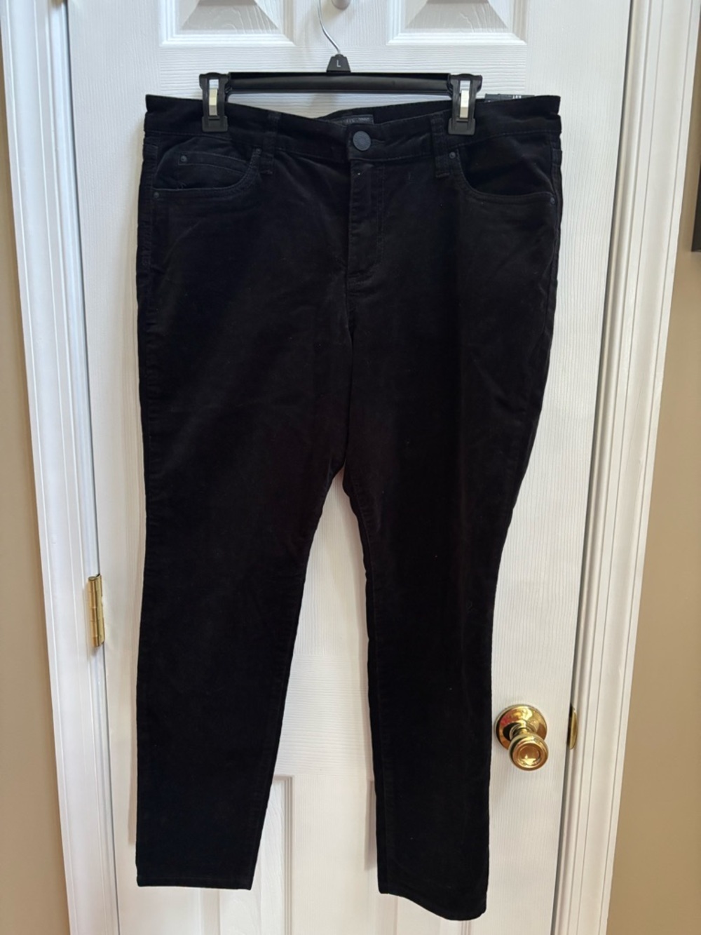 Kut from the Kloth Diana Skinny Black Women's Corduroy Jeans, Size 14p, NWT
